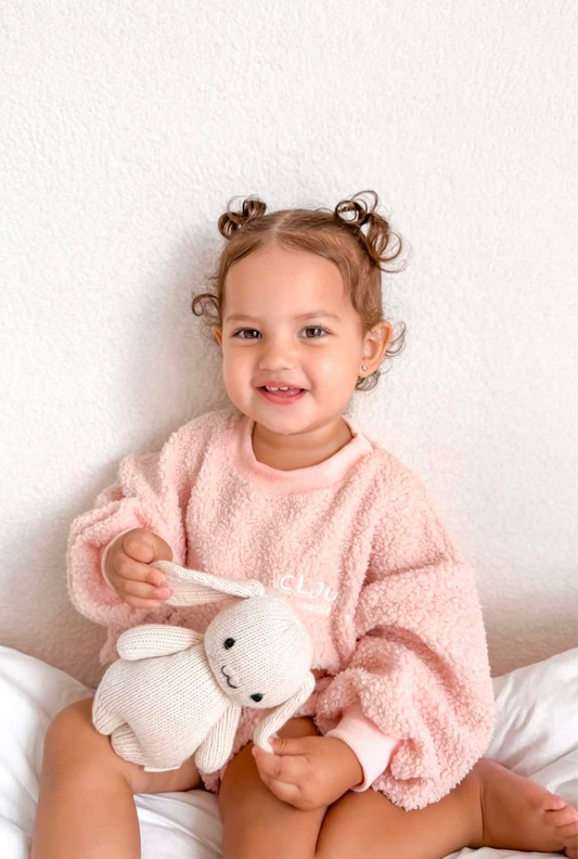 Cloud Teddy Romper - Strawberry